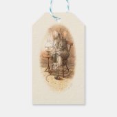 Mevrouw Dormouse Knitting Cadeaulabel (Achterkant)