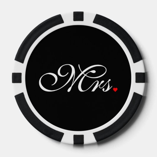 Mevrouw Echtgenote Bruid Zijn Hare Jonggehuwden Pokerchips (Voorkant)
