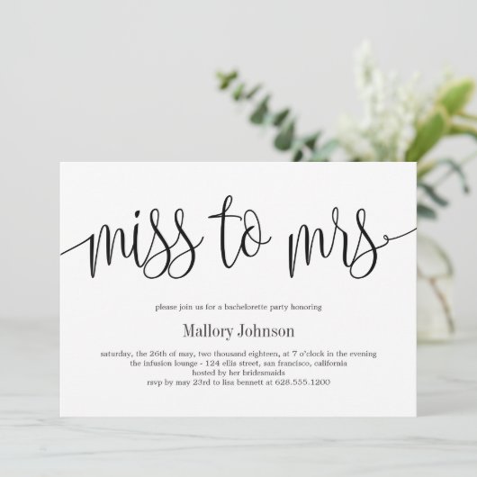 Mevrouw EDITABLE COLOR Bachelorette Party Feestdagenkaart (Staand voorkant)