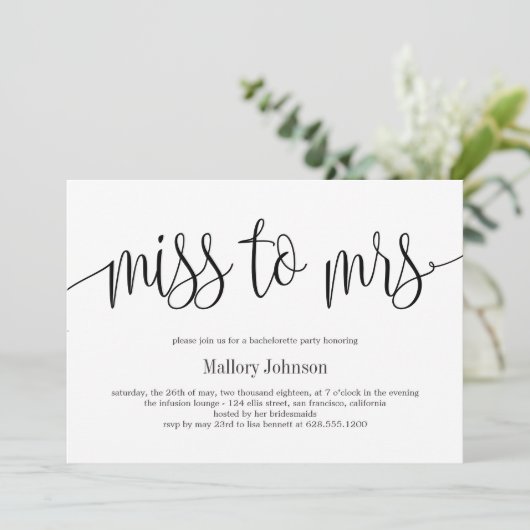 Mevrouw EDITABLE COLOR Bachelorette Party Kaart (Staand voorkant)
