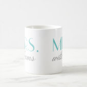 Mevrouw Elegant Aqua Personalized Wedding Monogram Koffiemok (Center)