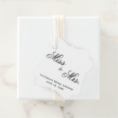 Mevrouw Elegant Black and White Vrijgezellenfeest Bedankjes Labels (In situ)