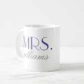 Mevrouw Elegant Paars gepersonaliseerd huwelijksmo Koffiemok (Voorkant links)