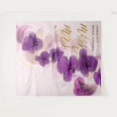 Mevrouw Elegant Paars Orchid Bridal achtergrond Wandkleed (Voorkant (horizontaal))