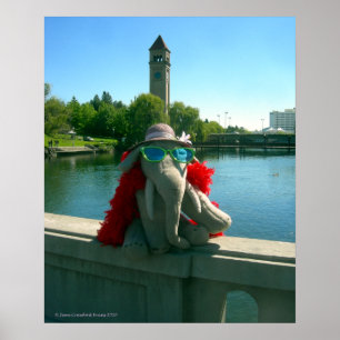 Mevrouw Ella in het park Poster