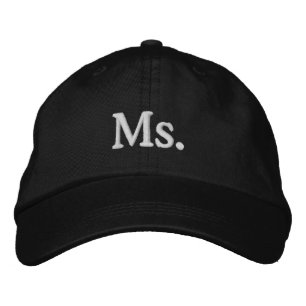 mevrouw Embroiged Black Baseball Hat Pet : Missus