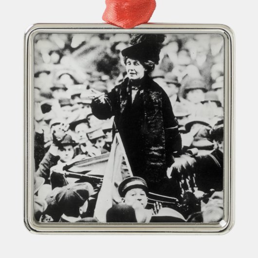 Mevrouw Emmeline Pankhurst richt zich tot een krui Metalen Ornament (Voorkant)