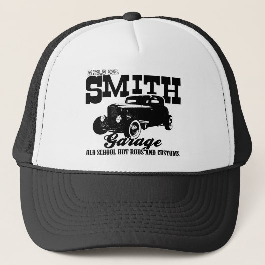 Mevrouw en de heer Smith Hot-Rod Garage Trucker Pet (Voorkant)