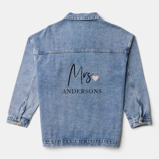 Mevrouw en Jouw naam | Modern Beauty Gift Denim Jacket (Achterkant)