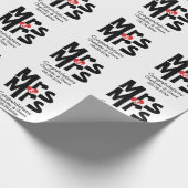 Mevrouw en mevrouw Bold Lesbian Personalized Weddi Cadeaupapier (Hoek)