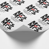 Mevrouw en mevrouw Bold Lesbian Personalized Weddi Cadeaupapier (Hoek)