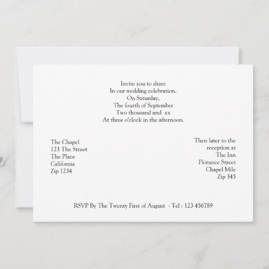 Mevrouw en mevrouw Elegant Wedding Dress and Flowe Kaart (Achterkant)