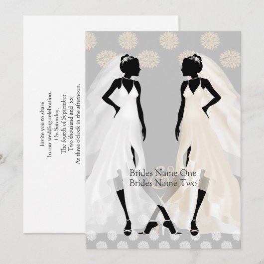 Mevrouw en mevrouw Elegant Wedding Dress and Flowe Kaart (Voorkant / Achterkant)