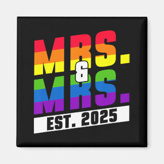 Mevrouw en mevrouw Est. 2025 - Gay Pride bruiloft Magneet