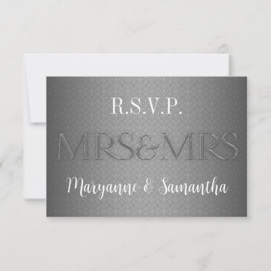 Mevrouw en mevrouw Gay Lesbian Wedding RSVP in Sil (Voorkant)