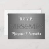 Mevrouw en mevrouw Gay Lesbian Wedding RSVP in Sil (Voorkant / Achterkant)
