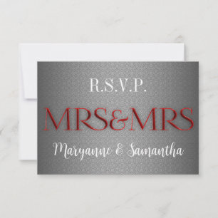 Mevrouw en mevrouw Gay Lesbian Wedding RSVP in Sil Kaartje