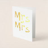 Mevrouw en mevrouw gefeliciteerd met jullie trouwe folie kaarten (Voorkant)