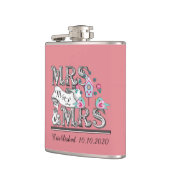 Mevrouw en mevrouw Gepersonaliseerde Lesbische Huw Heupfles (Links)