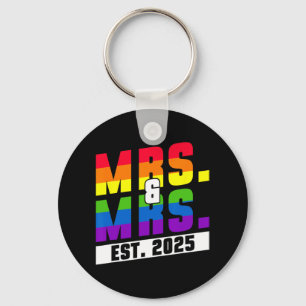 Mevrouw en mevrouw gest. 2025 - Gay Pride-huwelijk Sleutelhanger