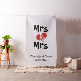 Mevrouw en mevrouw hart lesbische bruiloft foto ac stof