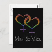 Mevrouw en mevrouw Lesbian Pride Rainbow Symbols Briefkaart (Voorkant / Achterkant)