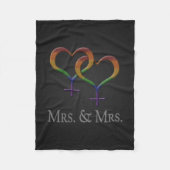 Mevrouw en mevrouw Lesbian Pride Rainbow Symbols Fleece Deken (Voorkant)