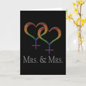 Mevrouw en mevrouw Lesbian Pride Rainbow Symbols Kaart (Gele Bloem)