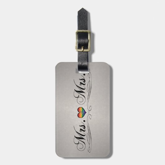 Mevrouw en mevrouw Lesbian Pride Typography Design Bagagelabel (Voorkant verticaal)