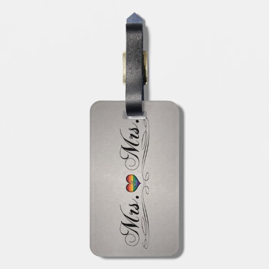 Mevrouw en mevrouw Lesbian Pride Typography Design Bagagelabel (Achterkant verticaal)