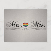 Mevrouw en mevrouw Lesbian Pride Typography Design Briefkaart (Voorkant)