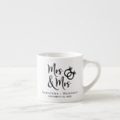 Mevrouw en mevrouw Lesbian Wedding Favor Espresso Kop (Rechts)