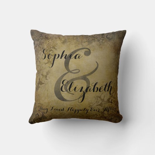 Mevrouw en mevrouw  lesbian Wedding Personalized Kussen (Achterkant)