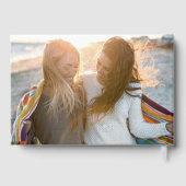 Mevrouw en mevrouw lesbische zwarte foto bruiloft gastenboek (Achterkant)