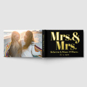 Mevrouw en mevrouw lesbische zwarte foto bruiloft gastenboek (Volledig)