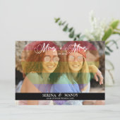 Mevrouw en mevrouw LGBTQ Transparante Hart Foto Ov Save The Date (Staand voorkant)