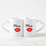 Mevrouw en mevrouw Lips & Lips Loversmokken<br><div class="desc">Het perfecte geschenk voor elk koppel,  het leuke en moderne design kenmerkt rode lippen met de tekst "Mrs.".</div>