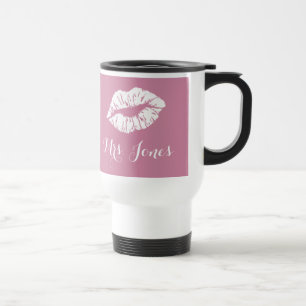 Mevrouw en mevrouw Lips snuffelen mokken roze lipp