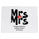 Mevrouw en mevrouw Modern gepersonaliseerd zwart e Large Cadeautasje (Voorkant)