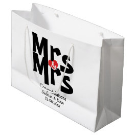 Mevrouw en mevrouw Modern gepersonaliseerd zwart e Large Cadeautasje