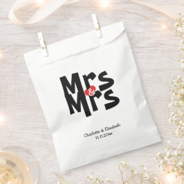 Mevrouw en mevrouw moderne bruiloft gepersonalisee bedankzakje