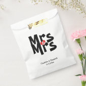 Mevrouw en mevrouw moderne bruiloft gepersonalisee bedankzakje (Gezegeld)