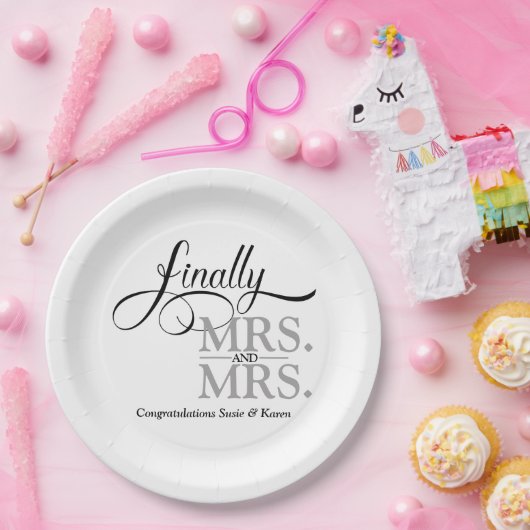 Mevrouw en mevrouw papieren bordje (Feest)