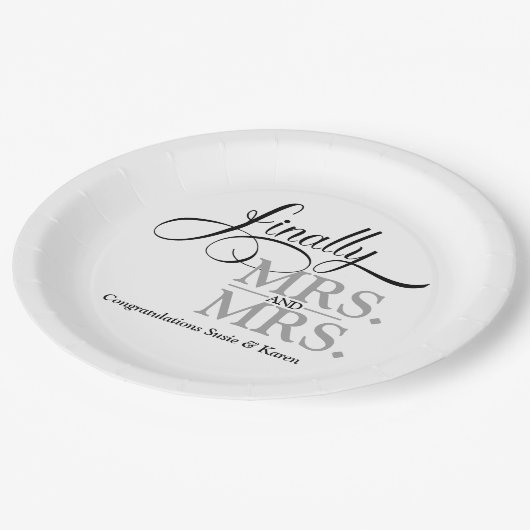 Mevrouw en mevrouw papieren bordje (Gekanteld)