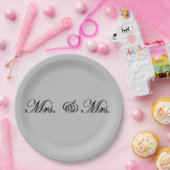 Mevrouw en mevrouw papieren bordje (Feest)