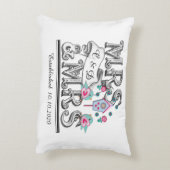 Mevrouw en mevrouw Personalized Lesbian Wedding Gi Accent Kussen (Achterkant (Verticaal))