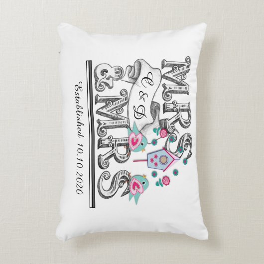 Mevrouw en mevrouw Personalized Lesbian Wedding Gi Accent Kussen (Voorkant(Verticaal))