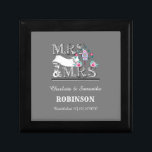 Mevrouw en mevrouw Personalized Lesbian Wedding Gi Cadeaudoosje<br><div class="desc">Een speciaal huwelijkscadeau op een speciale dag voor het gelukkige lesbische stel; dit schattige ontwerp, "MRS. and MRS." met een schattig paar liefdesvogels en een vogelhuis in roze en blauw. Vergeet het niet te personaliseren met de datum van de bruiloft en hun namen en namen voor die extra speciale aanraking....</div>