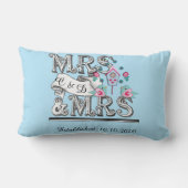 Mevrouw en mevrouw Personalized Lesbian Wedding Gi Kussen (Achterkant)