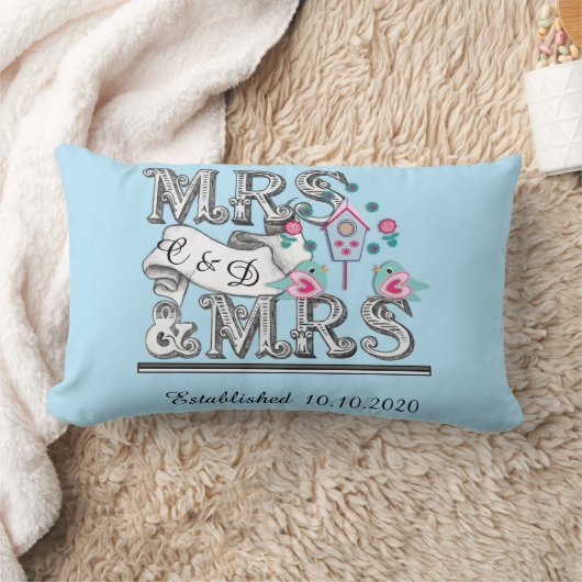 Mevrouw en mevrouw Personalized Lesbian Wedding Gi Kussen (Deken)